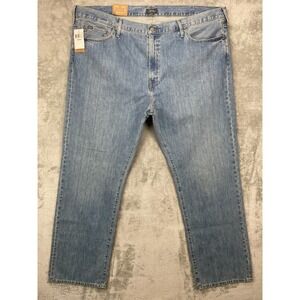 NWT Polo Ralph Lauren Men's Hampton Relaxed Straight Jeans 48Bx34 Rope Dyed Blue